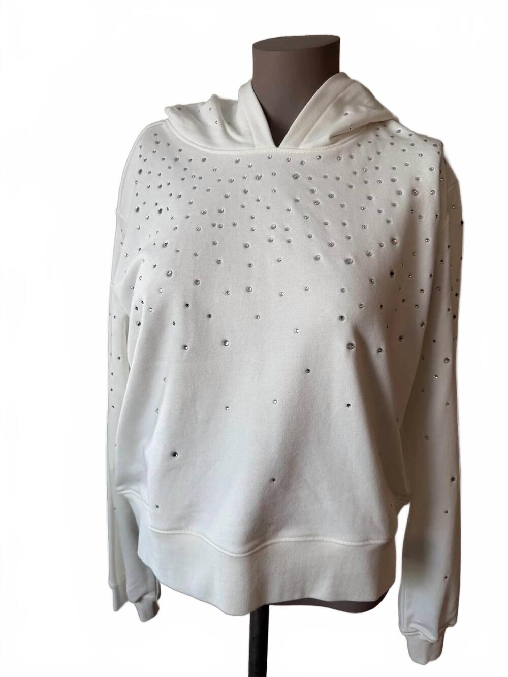 NEW GENERATION LOVE women's edith crystal hoodie in white